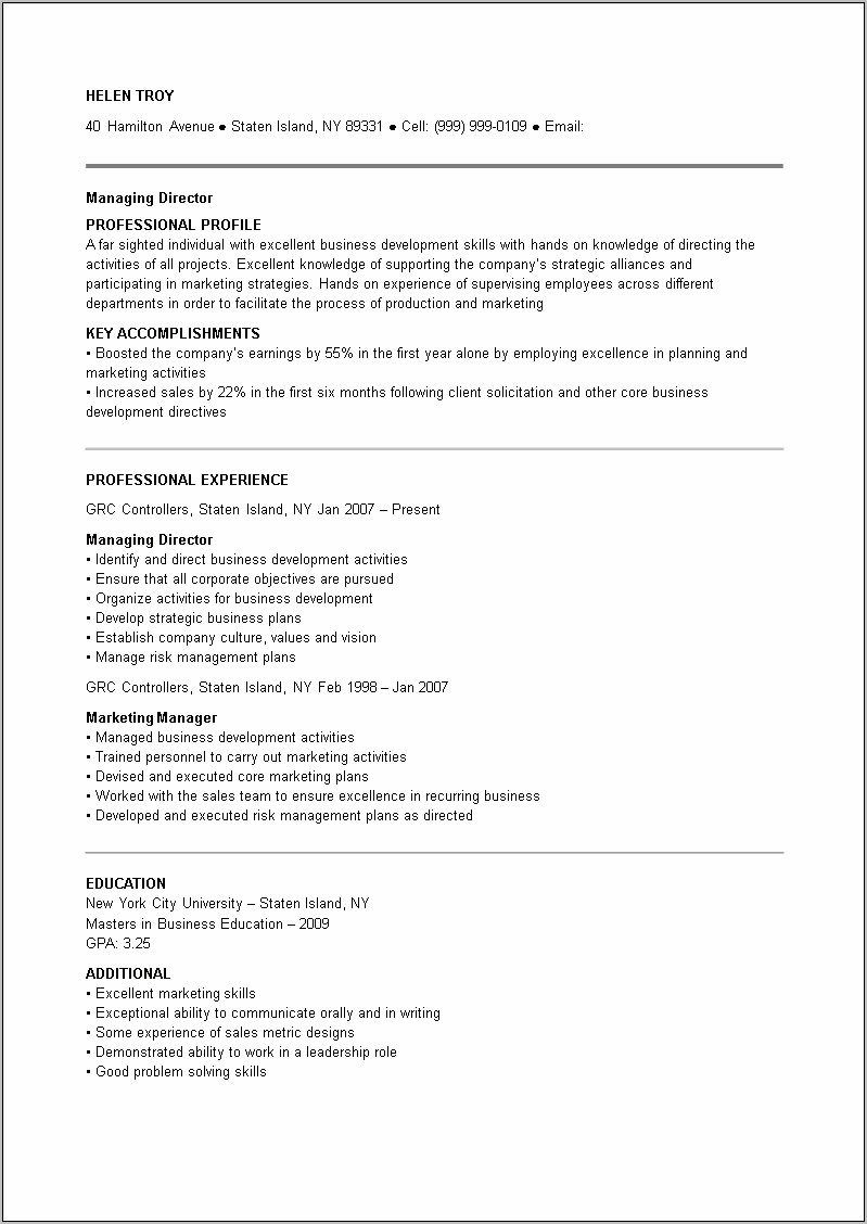 Assisted Living Executive Director Resume Samples