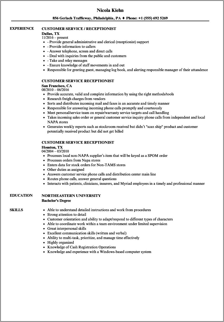 Attention To Detail On Resume Example