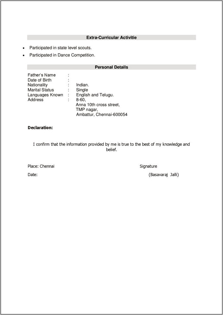 Attractive Resume Templates Free Download Indian