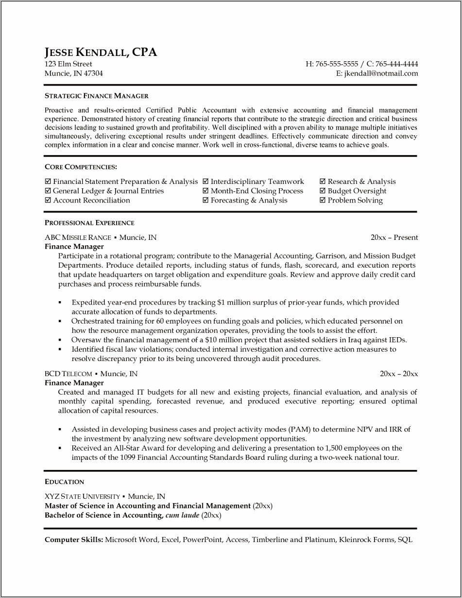 Auto Finance Manager Resume Samples