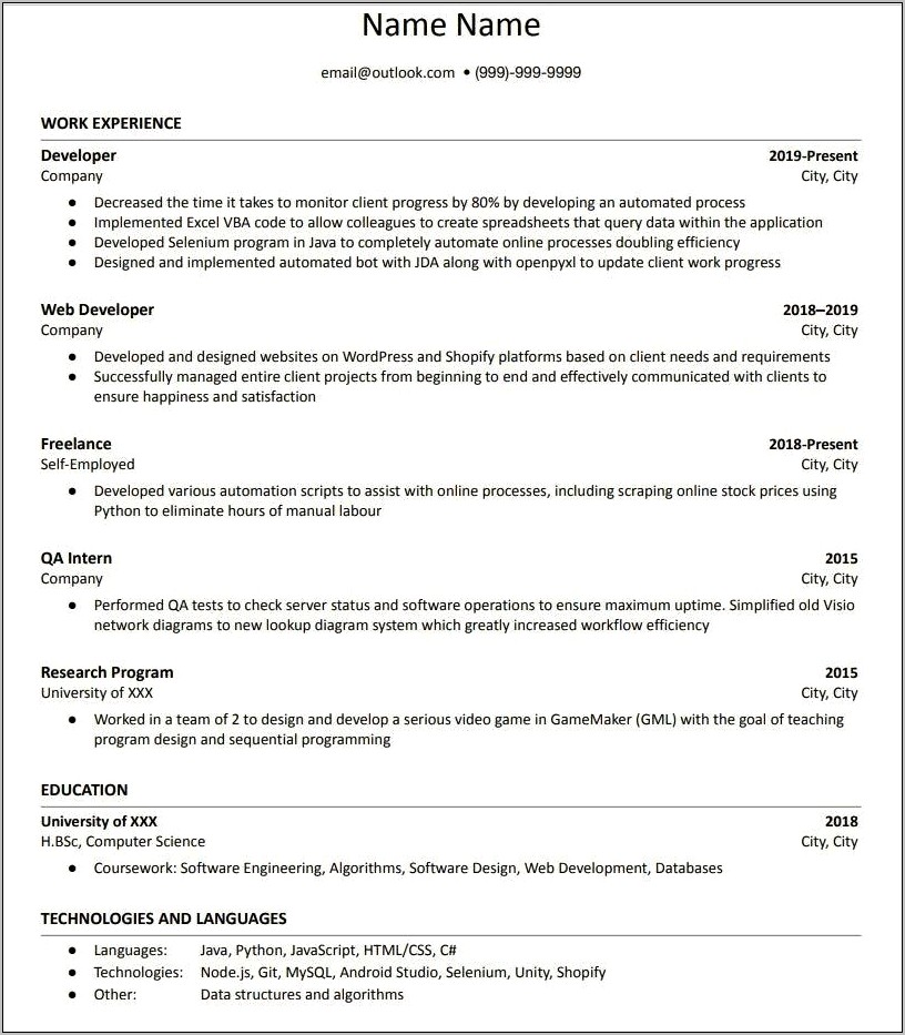 Automated Manual Excel Sheet Work Resume