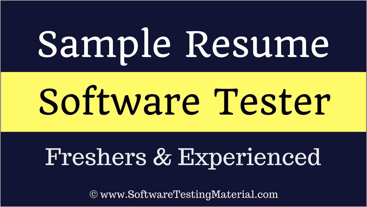 Automation Test Lead Sample Resume