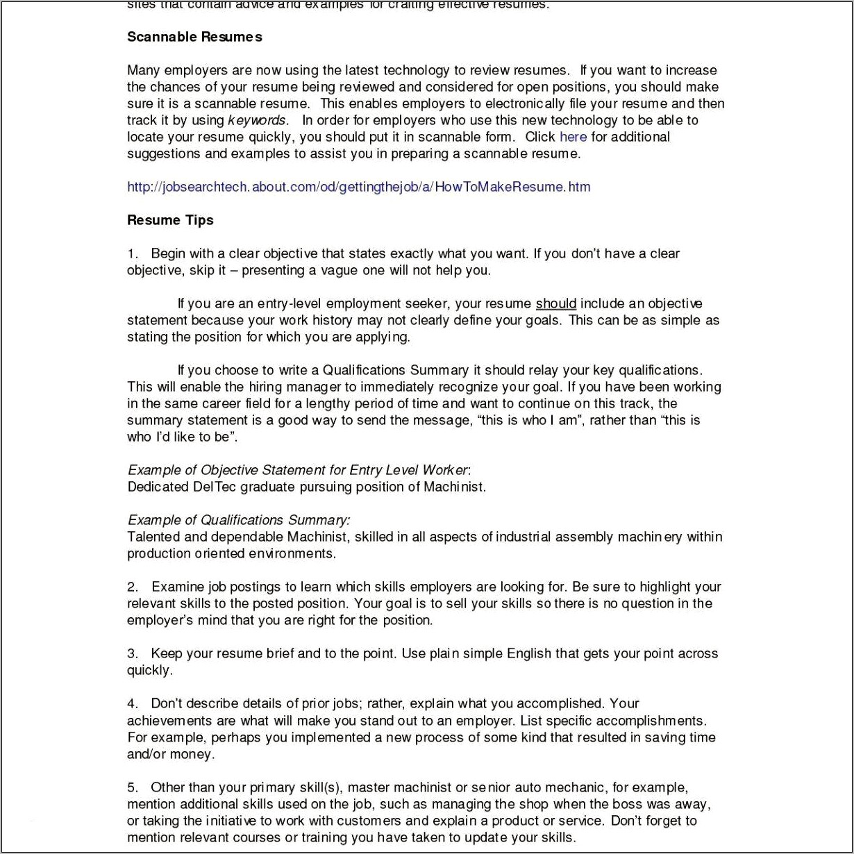 Automotive Assembler Job Description For Resume