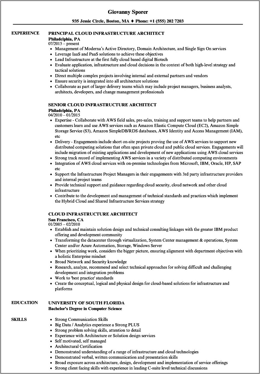 Azure Resume For 4 Years Experience