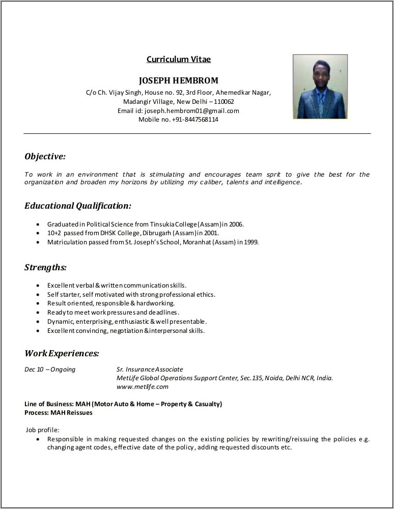 Back Office Job Description For Resume