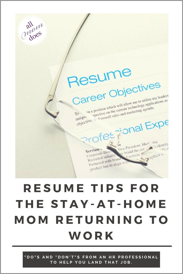 Back To Work Stay At Home Mom Resume