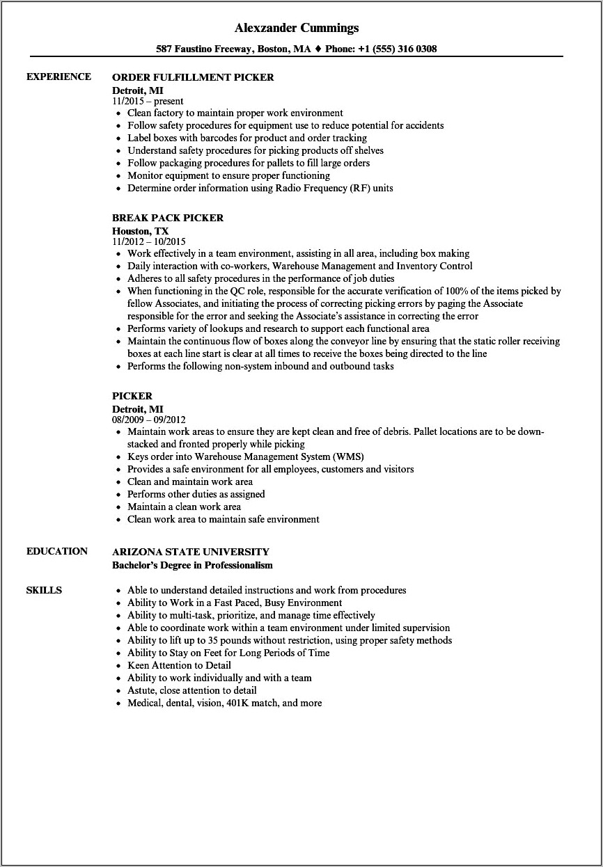 Baked By Melissa Packer Job Description For Resume