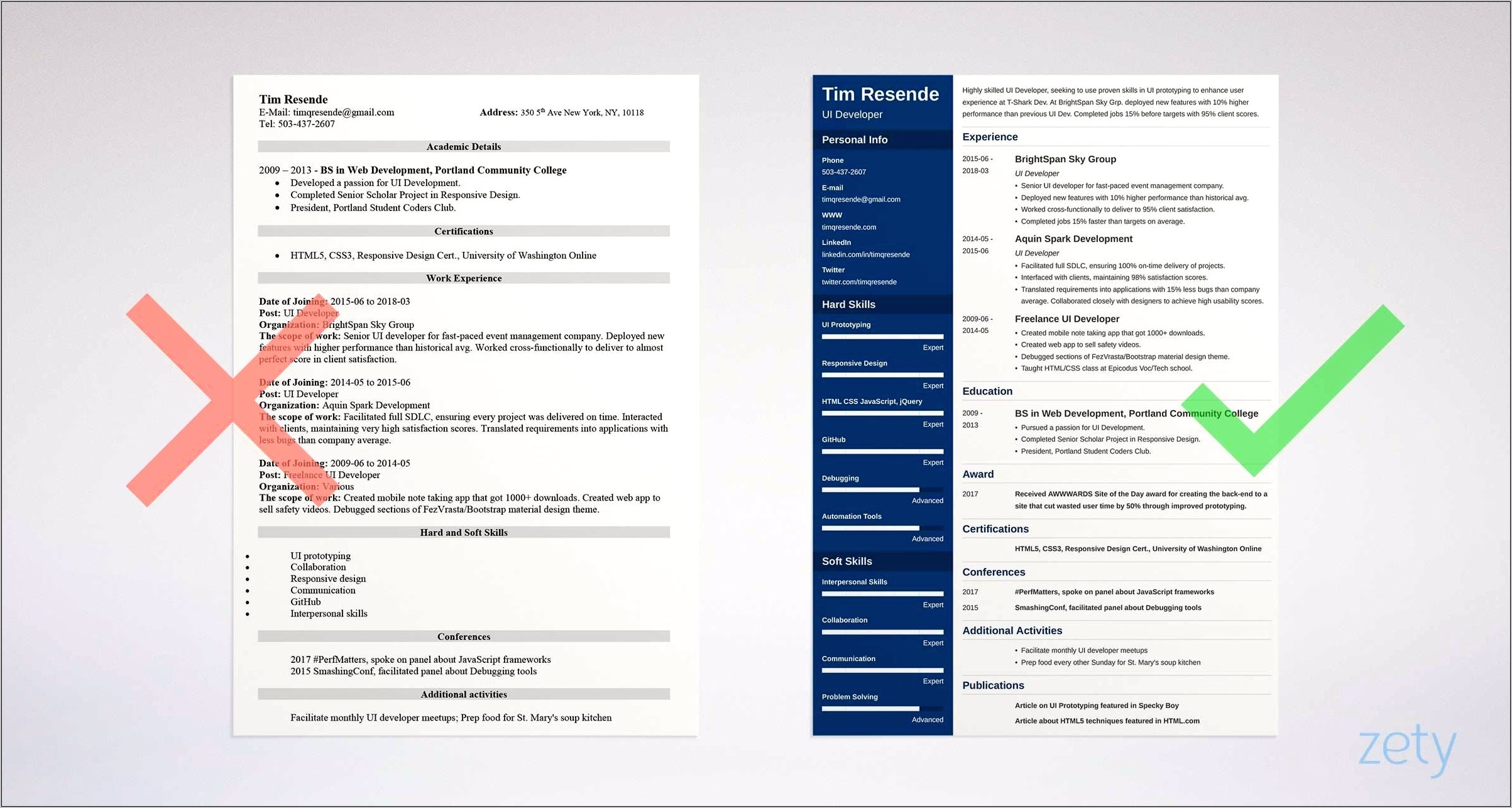 Basic Microsoft Office Resume Ux Design Template