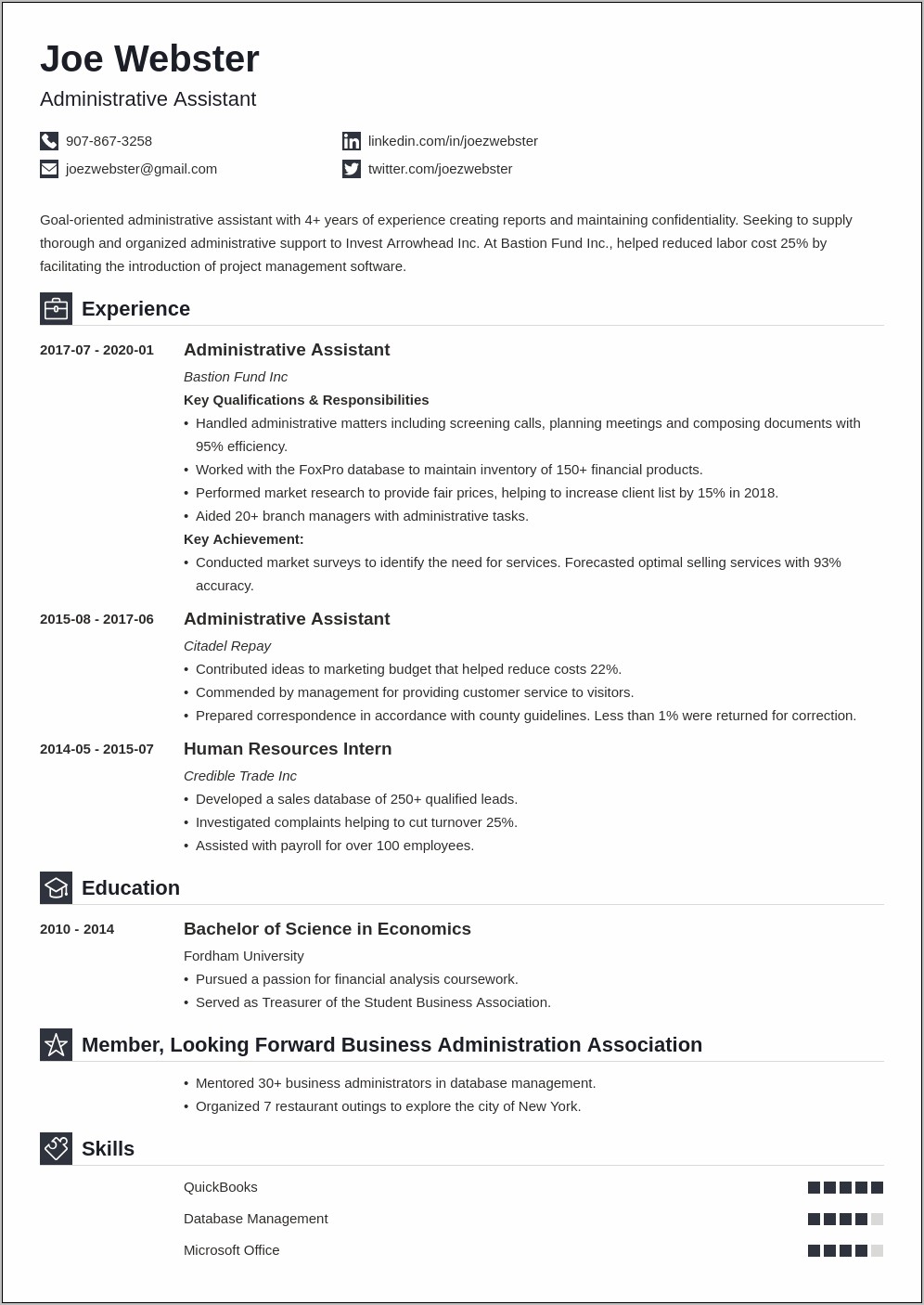 Bauer College Of Business Resume Template