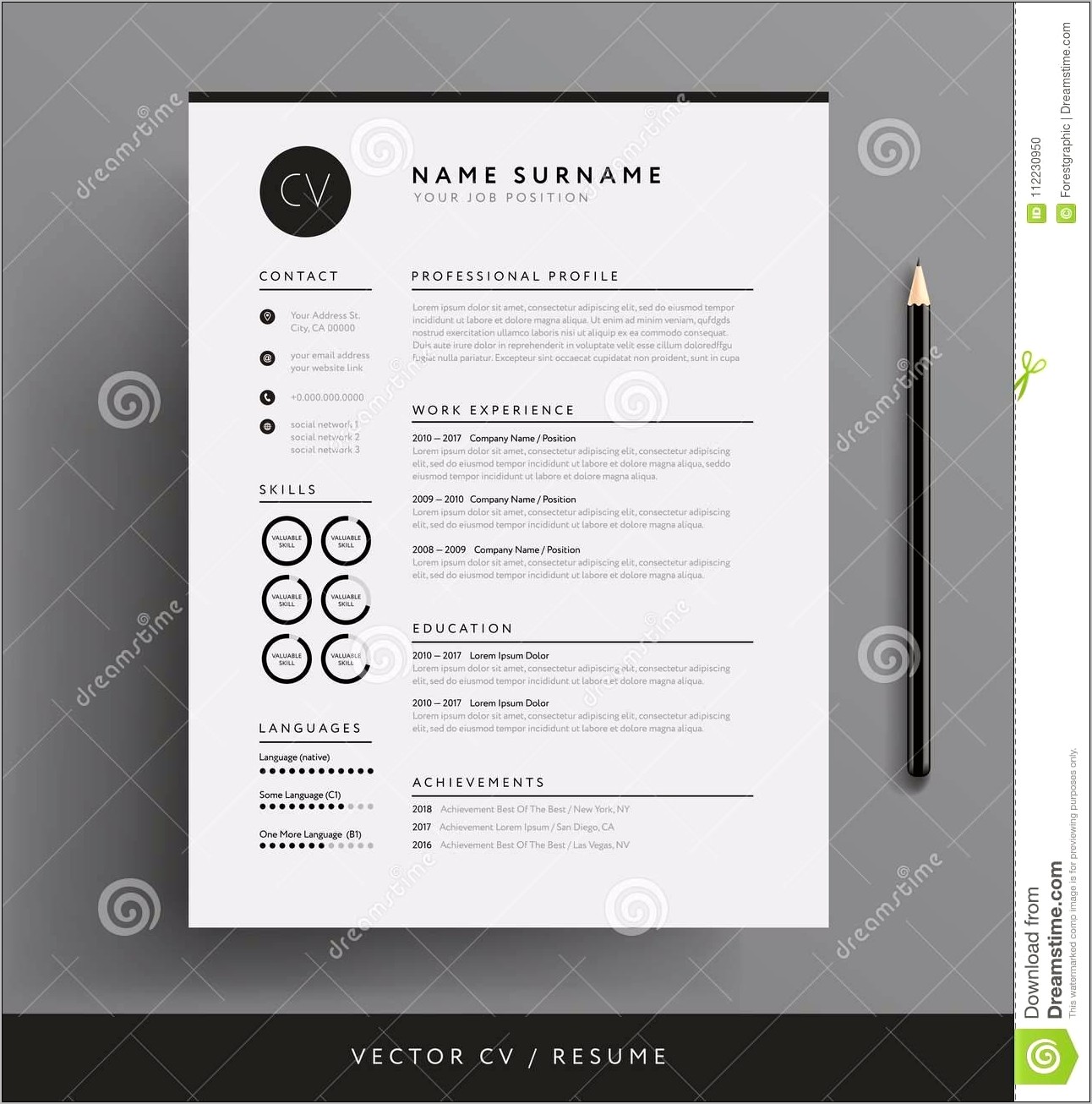Best Black And White Resume Templates