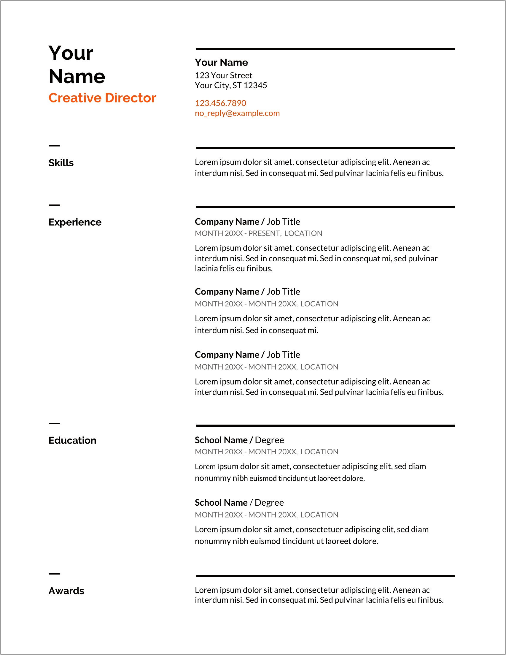 Best Business Resume Format Word Psd