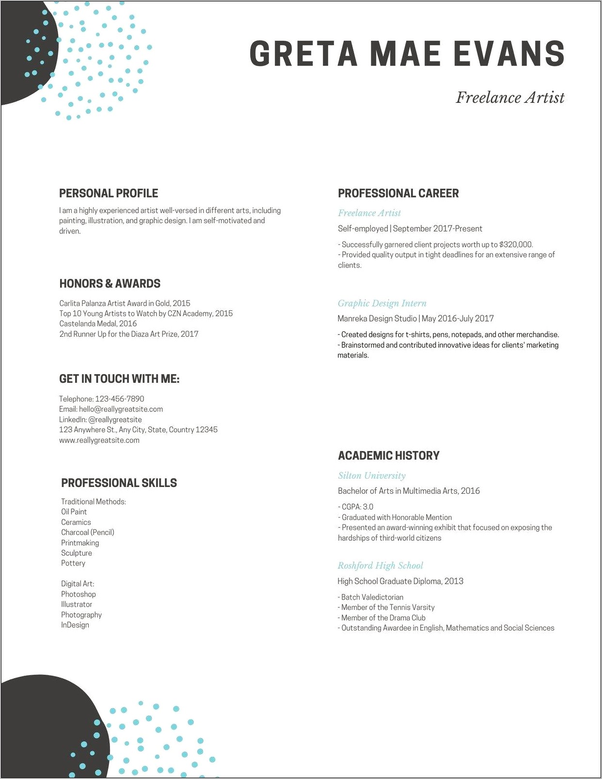 Best Canva Resumes For Freelance Writers