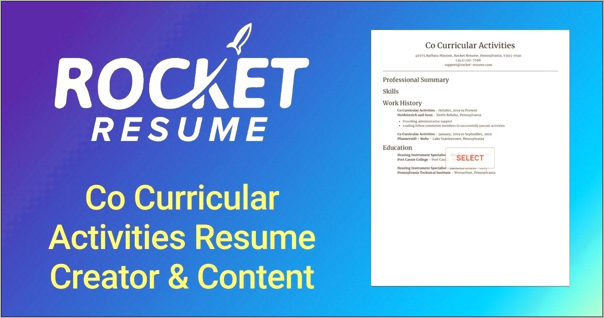Best Co Curricular Activities For Resume