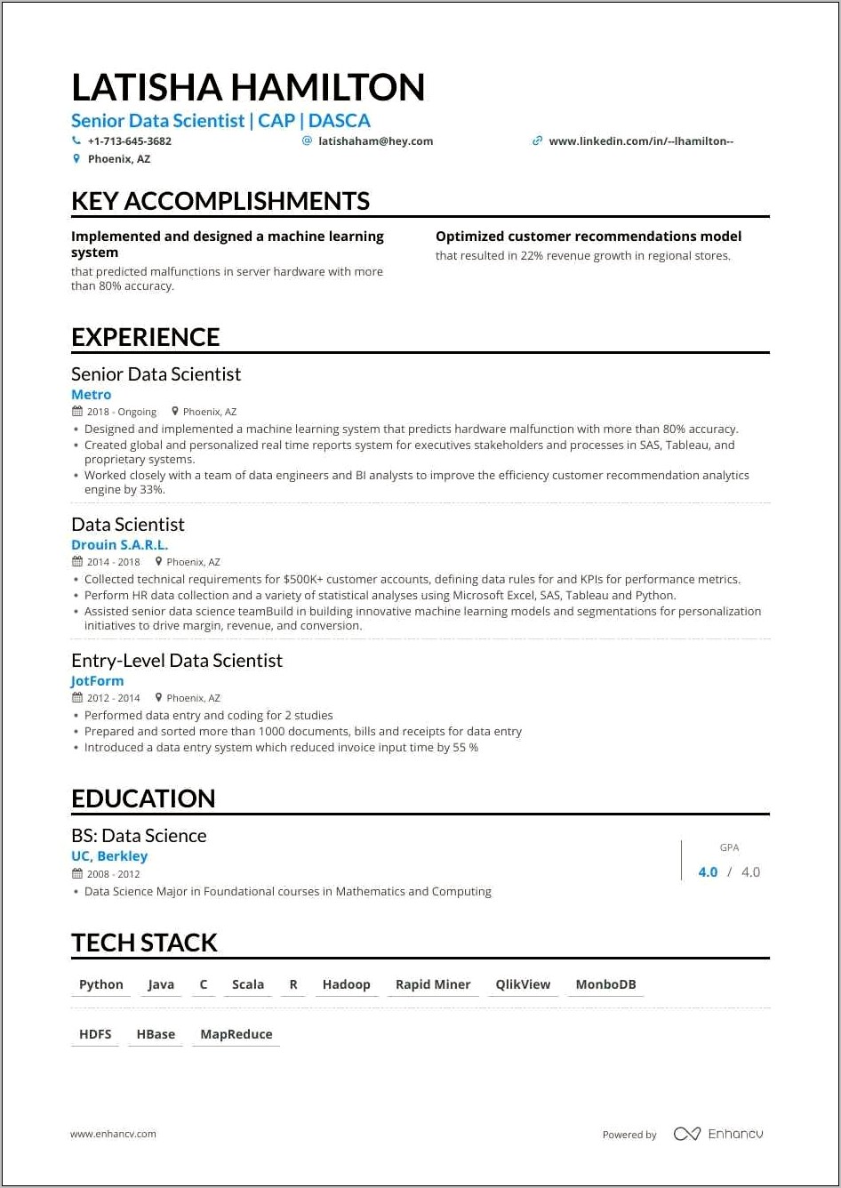 Best Data Scientist Resume Objective Examples