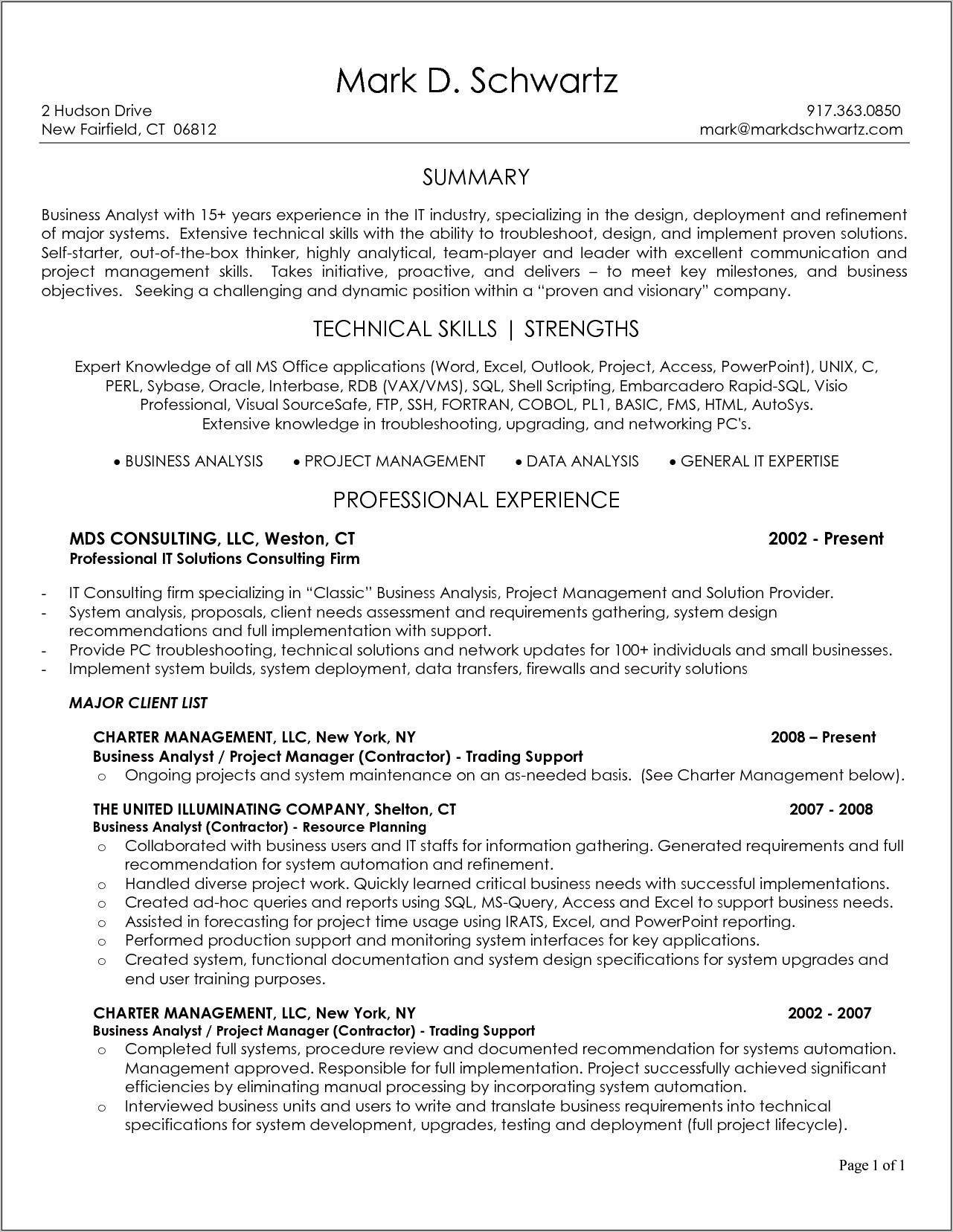 Best Entry Level Business Analyst Resume