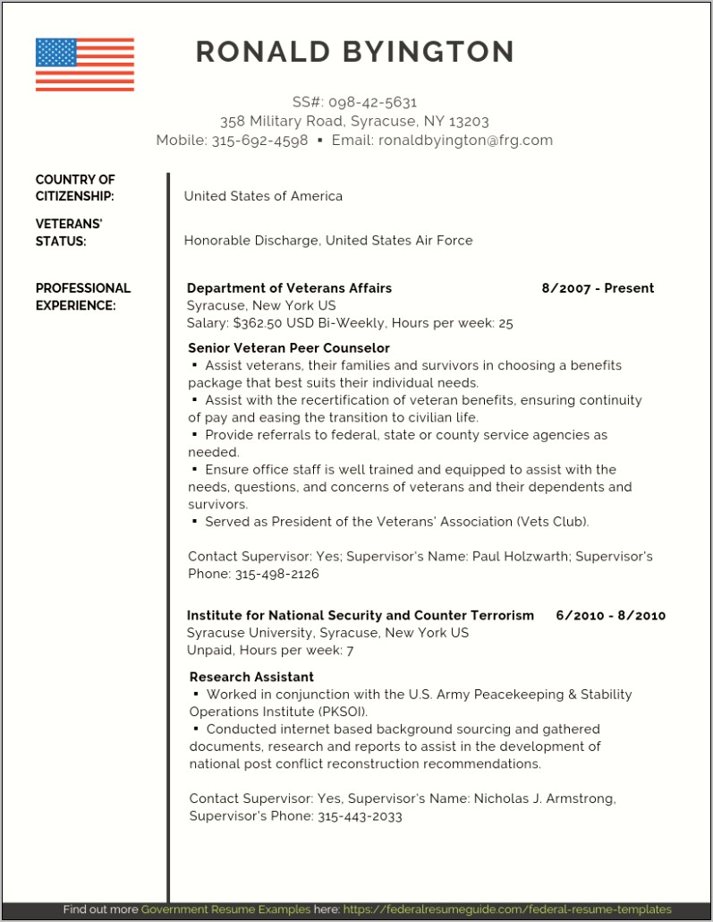 Best Federal Resume Template On Line