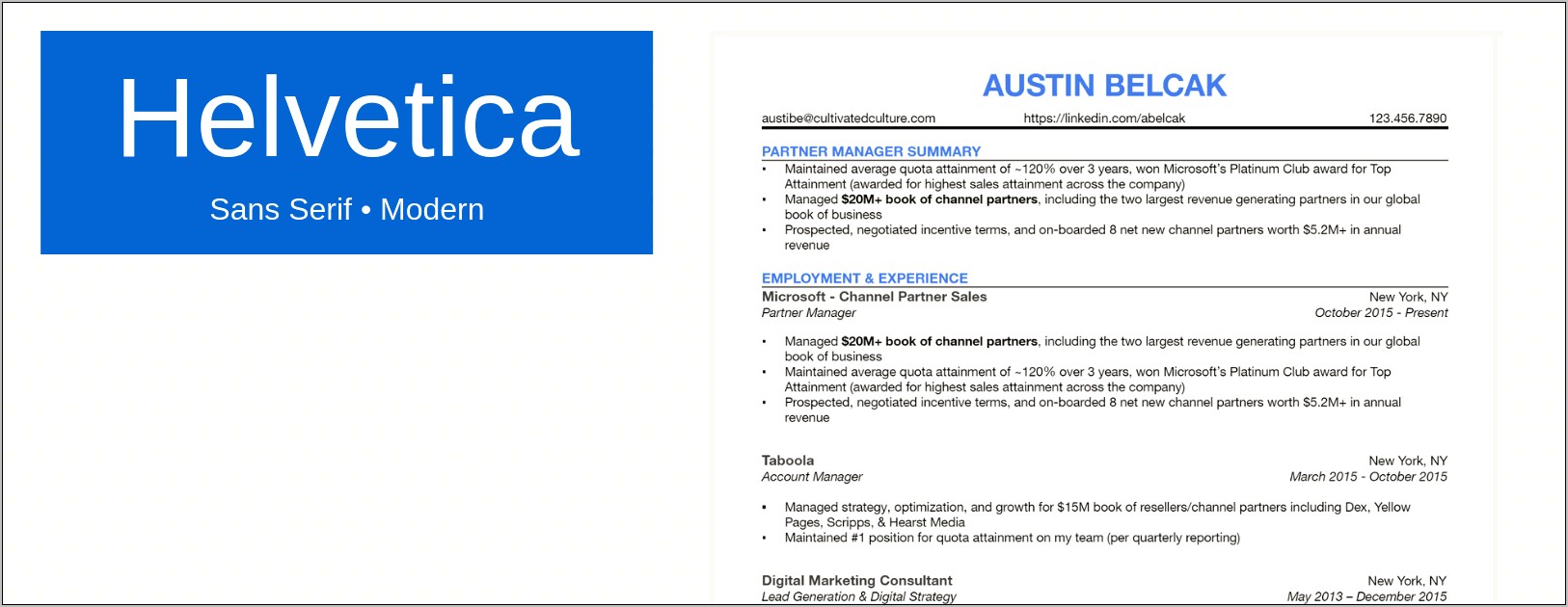 Best Font Size For Professional Resume