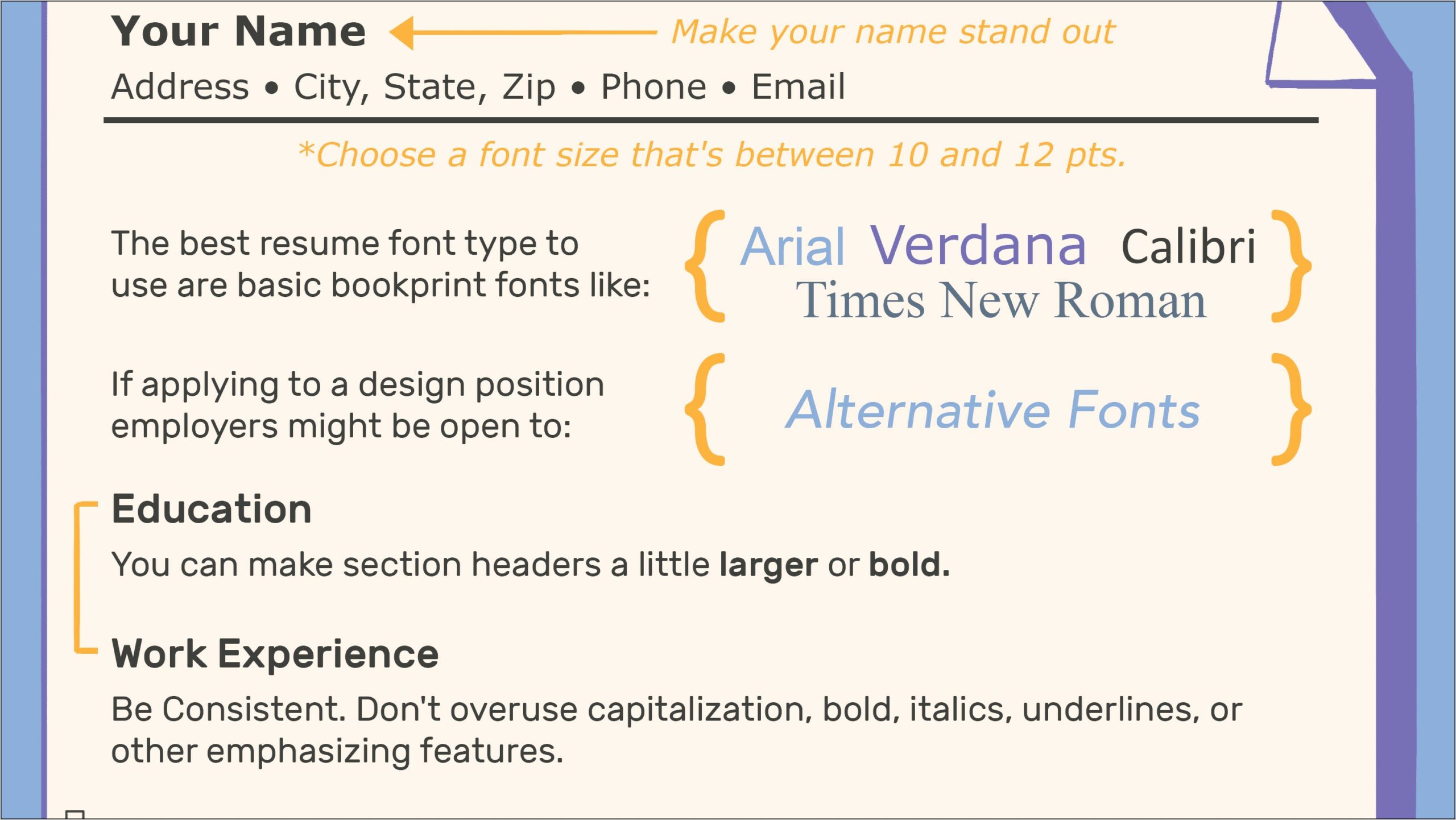 Best Font To Use For Resume 2013