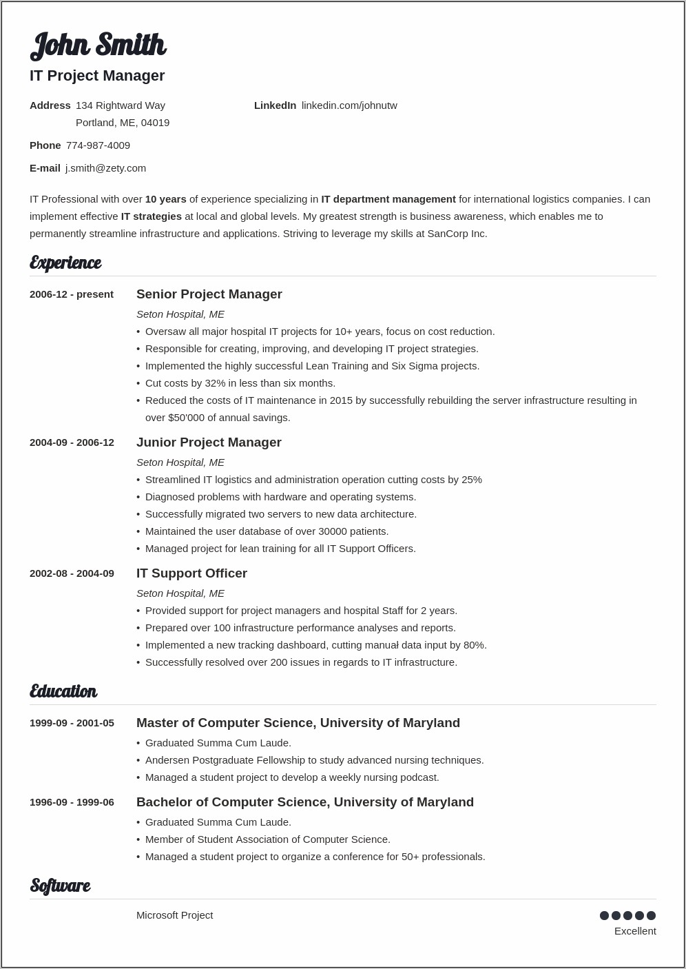 Best Format For A Simple Resume