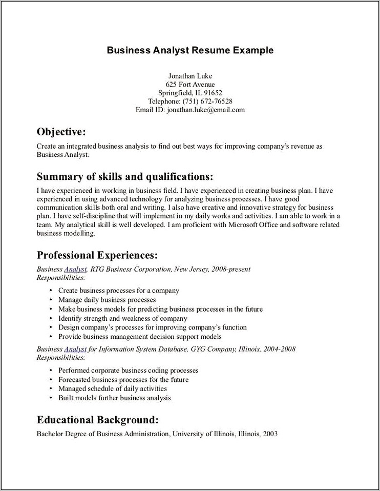 Best It Resume Objectives Examples