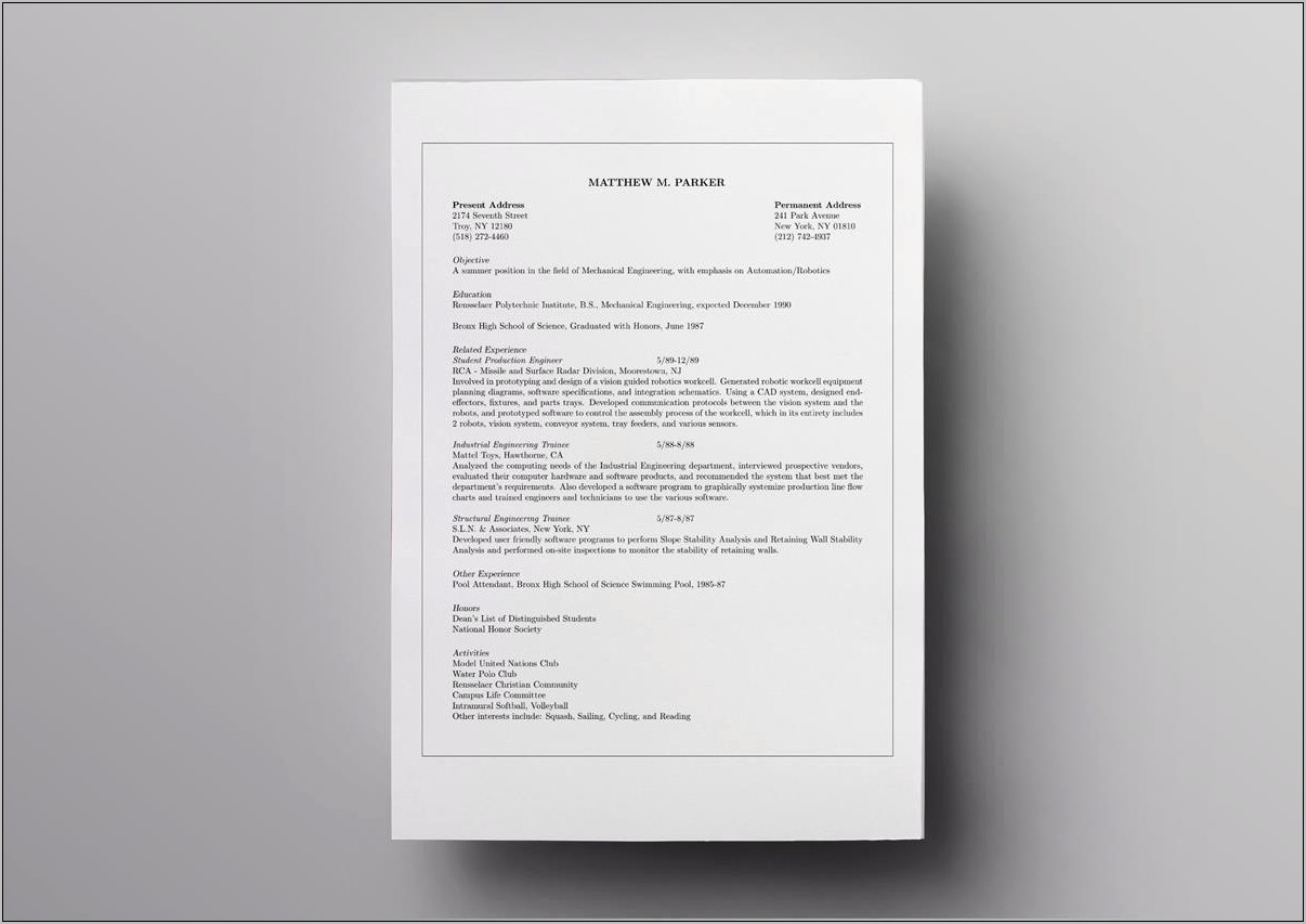 Best Latex Resume Templates For Phd Students