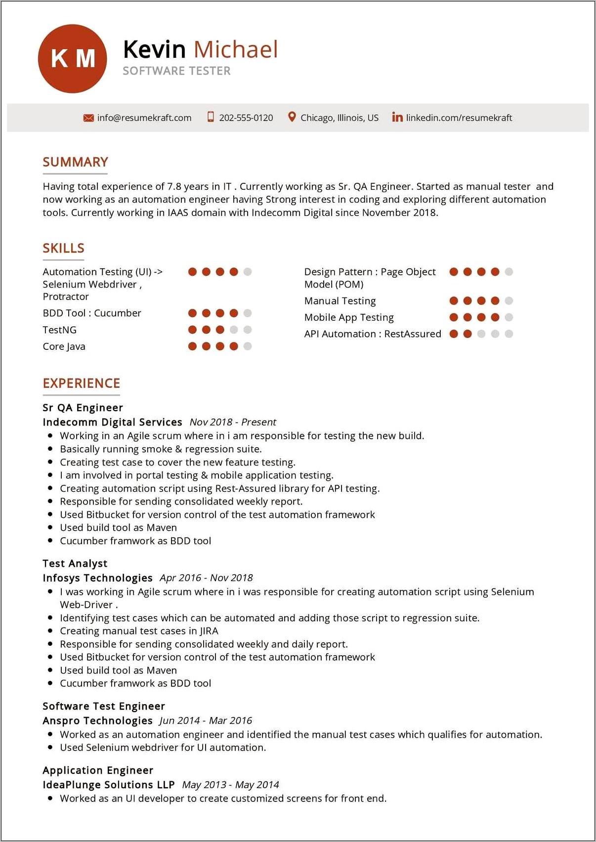 Best Manual Testing Resume For Experience