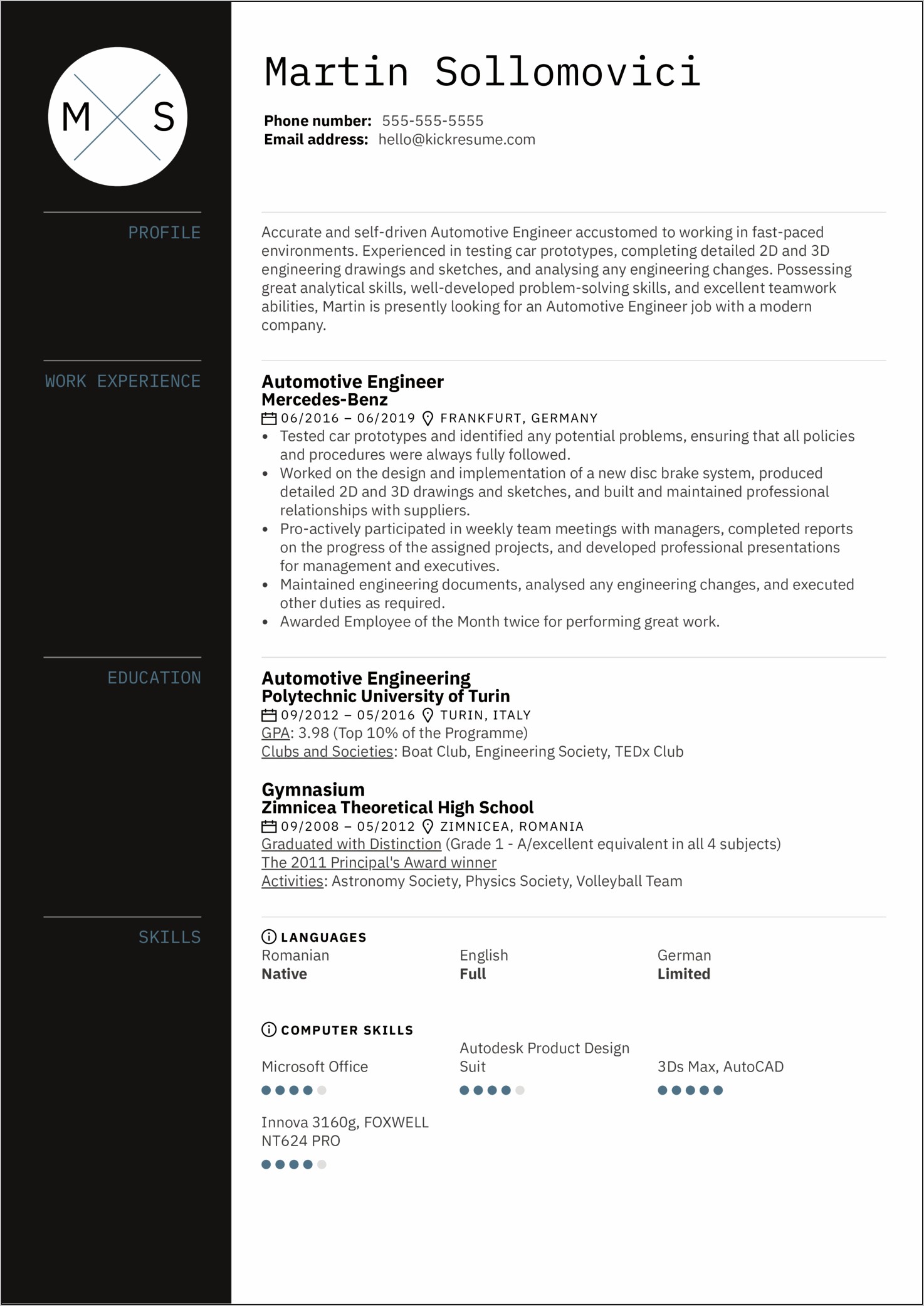 Best Ms Word Resume Template For Engineer