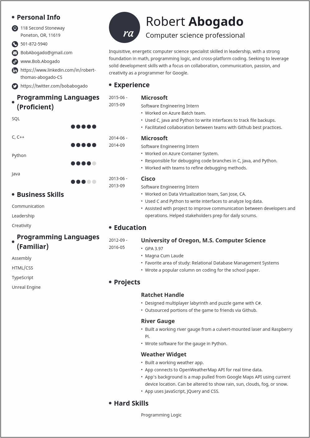 Best Objective For Computer Science Resume