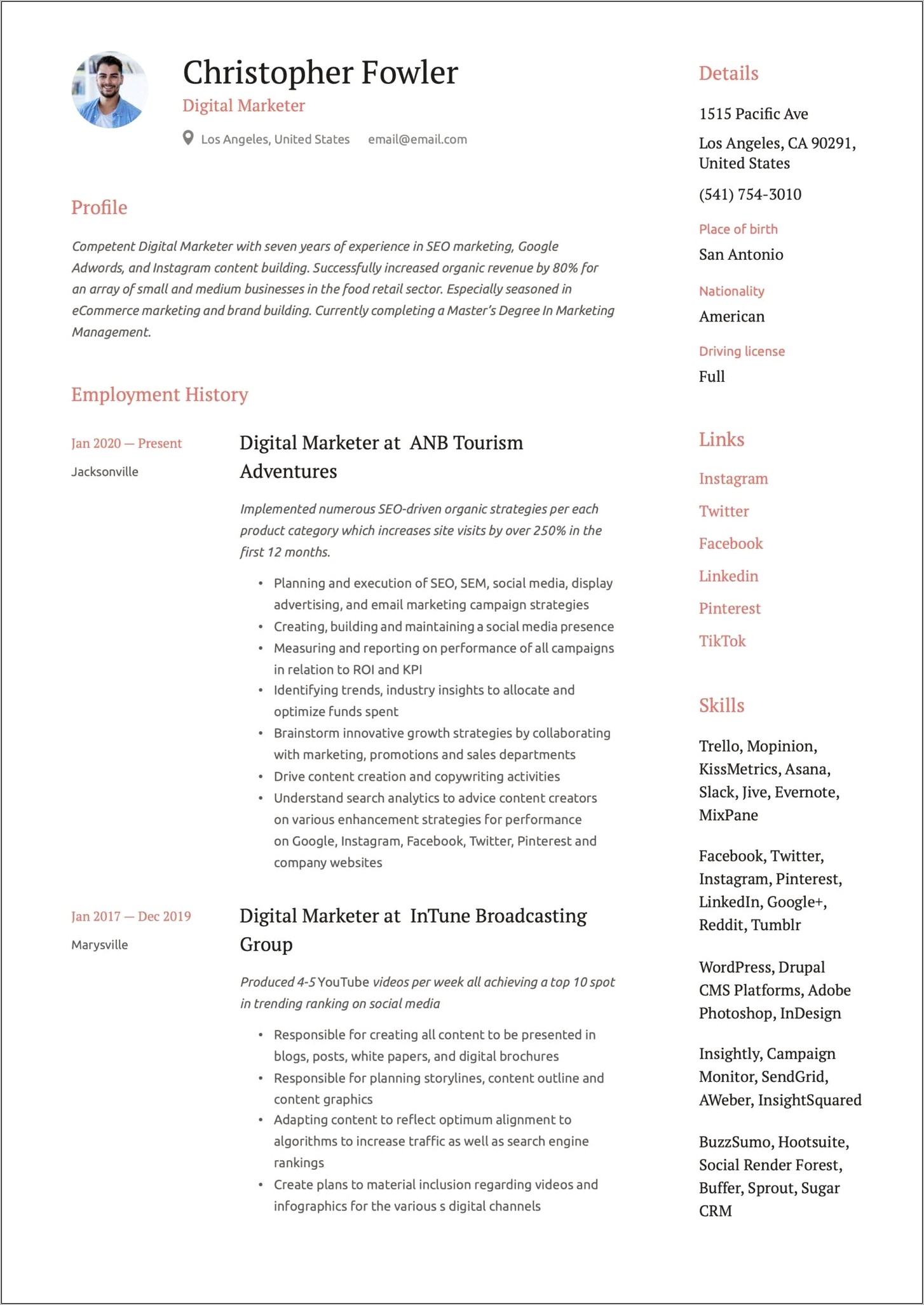 Best Objective For Marketing Resume