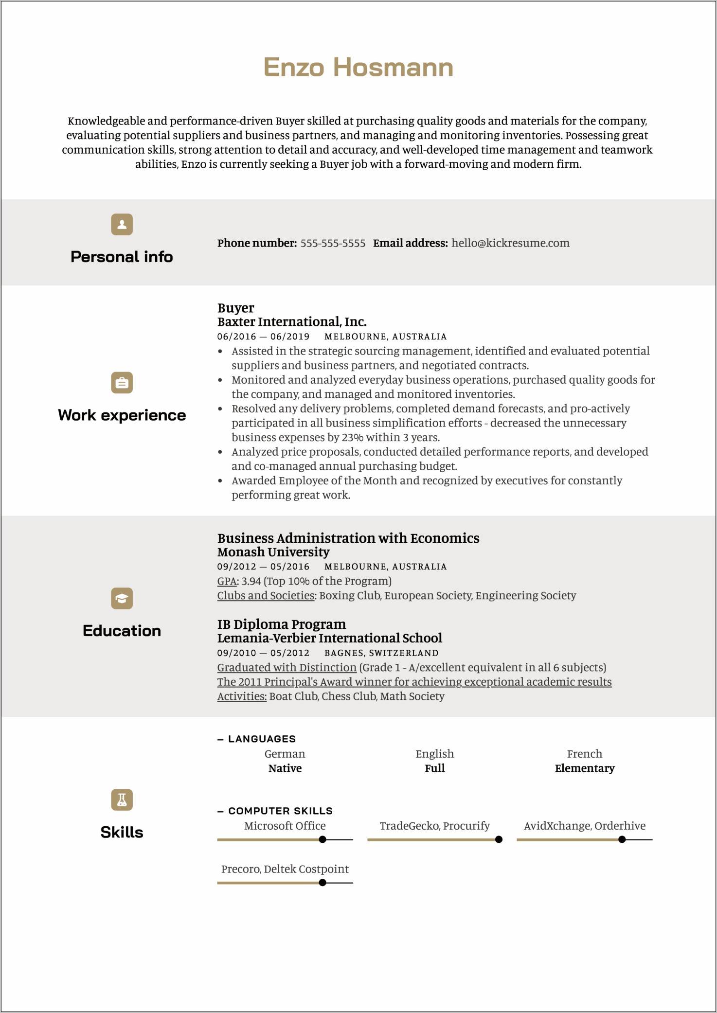 Best Objective For Resume Buyer Example
