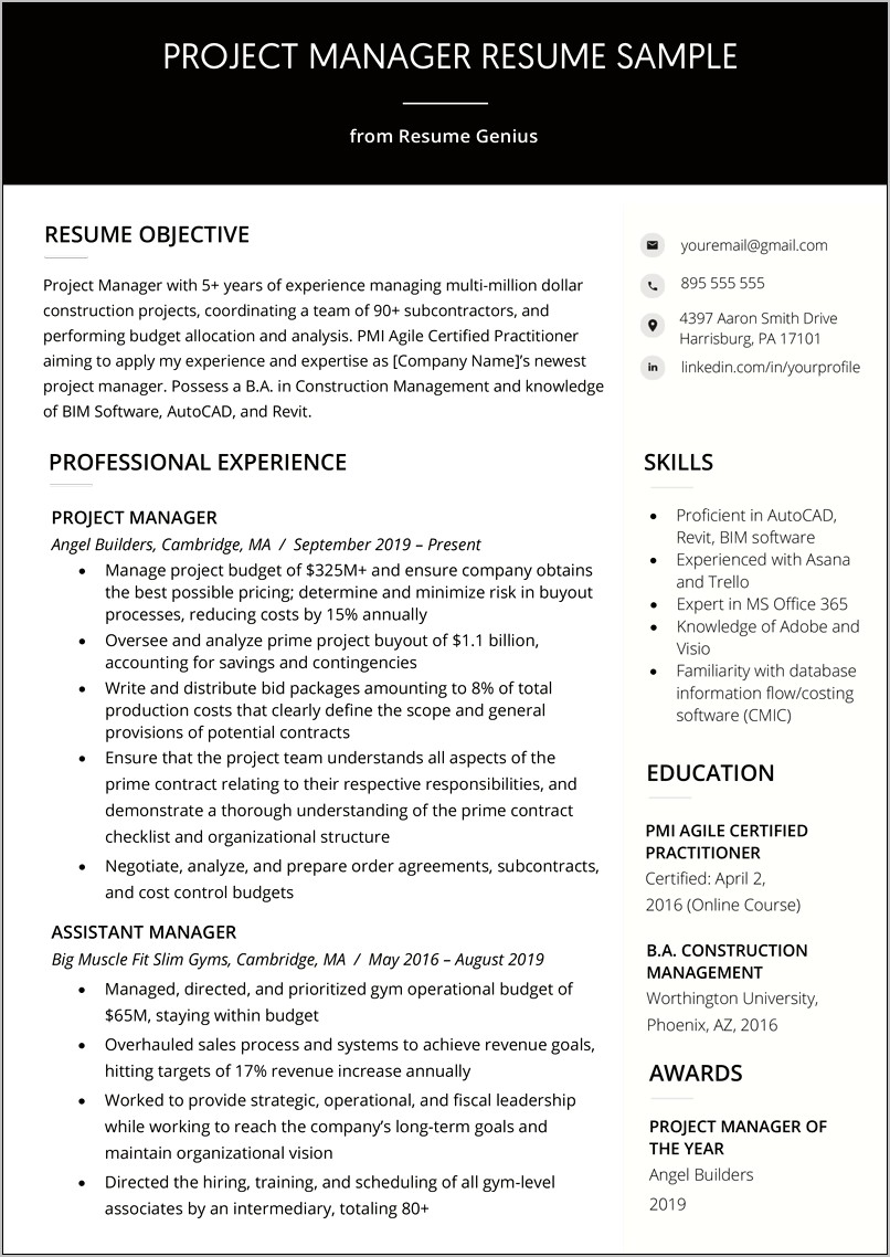 Best Objectives For A Management Resume