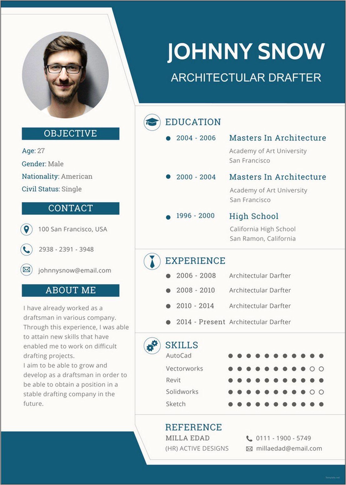 Best One Page Resume For Freshers