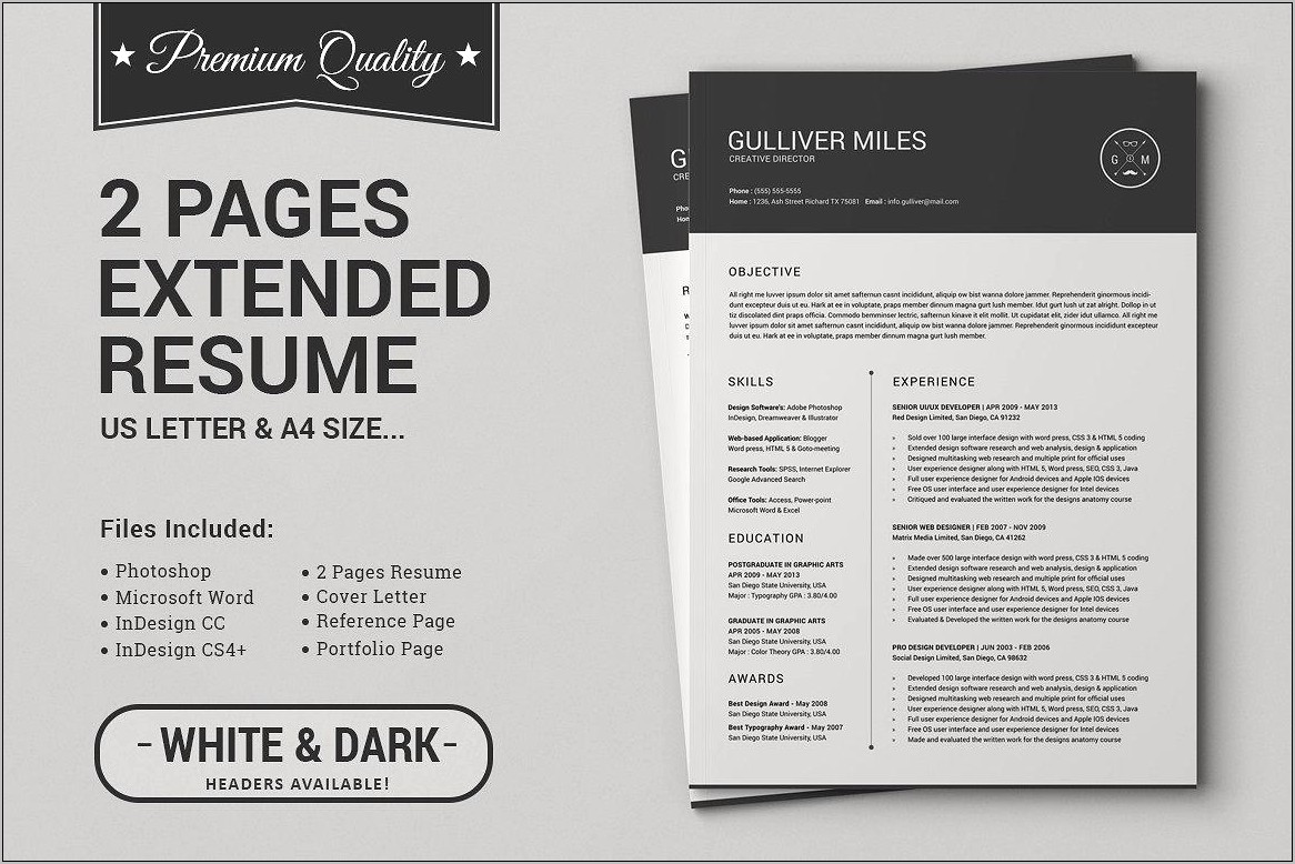 Best One Page Resume Free Download
