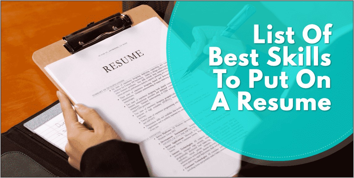 Best Personal Skills To Put On A Resume