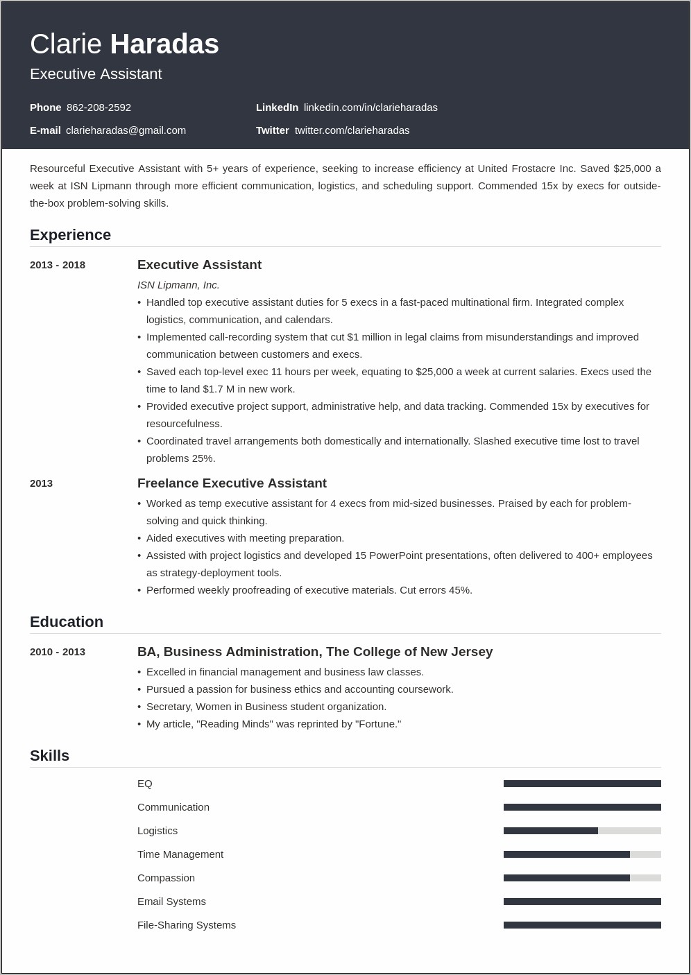 Best Professional Format For Resume