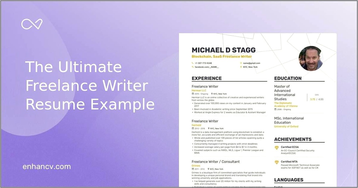 Best Profile Statement On Resume For Writers