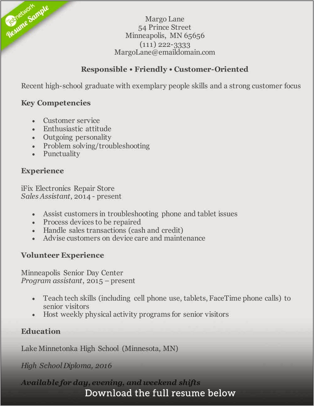 Best Resume For Customer Service Position
