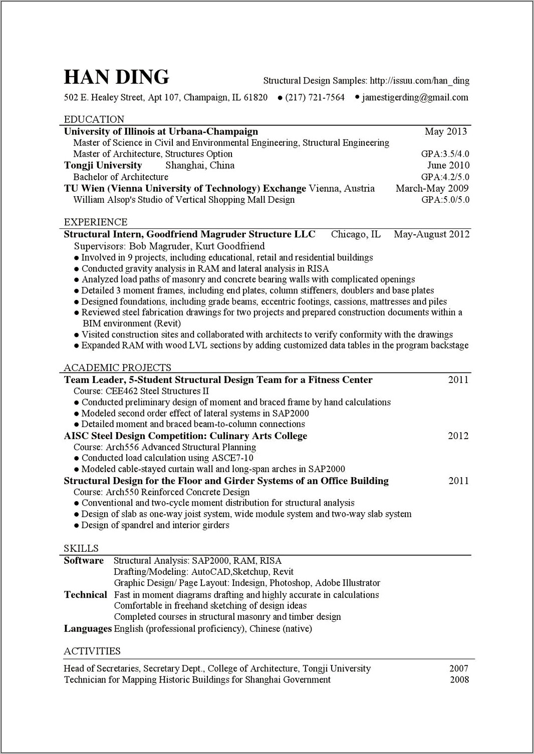 Best Resume For Drafting And Design Revit Cad