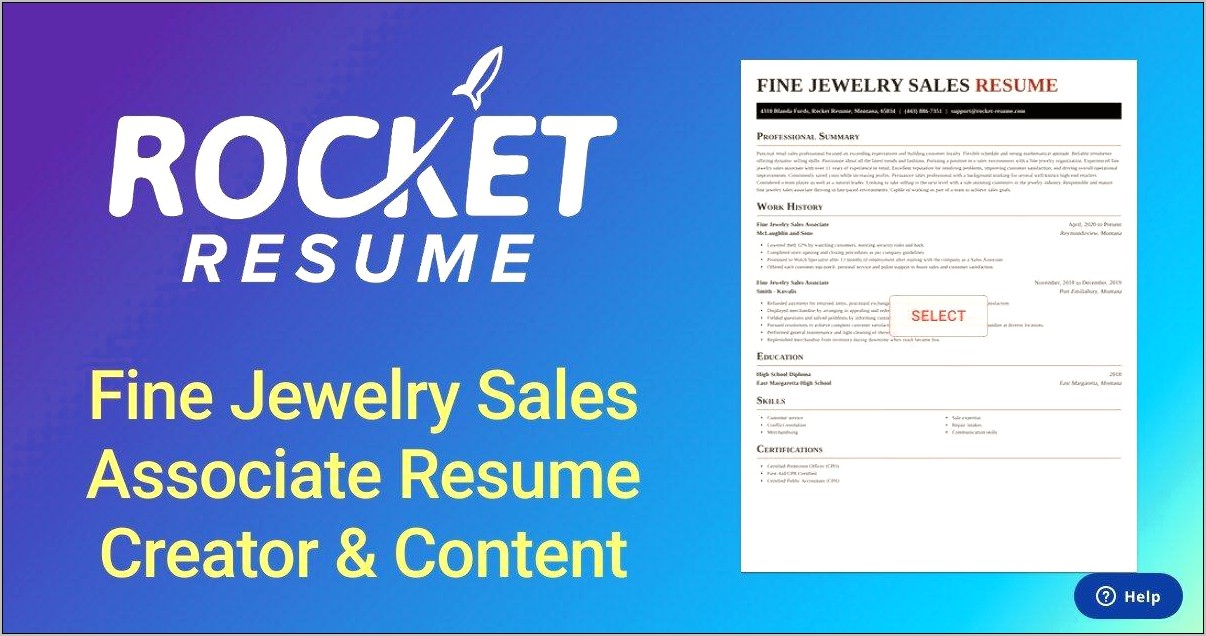 Best Resume For Jewelry Sales Associate