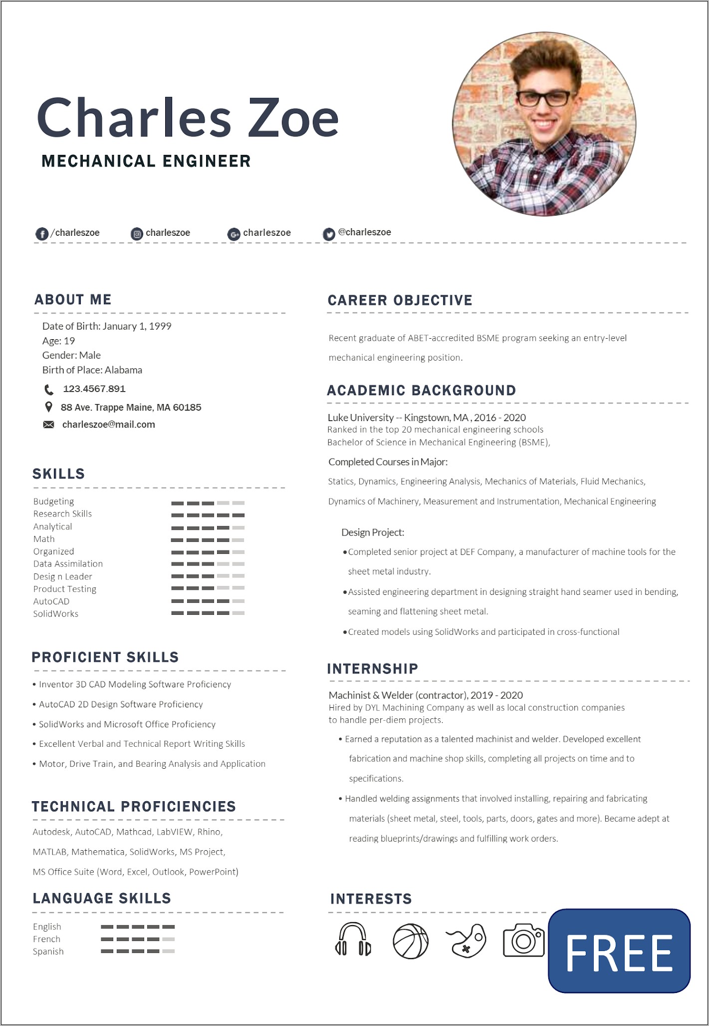 Best Resume For Mechanical Engineer Fresher