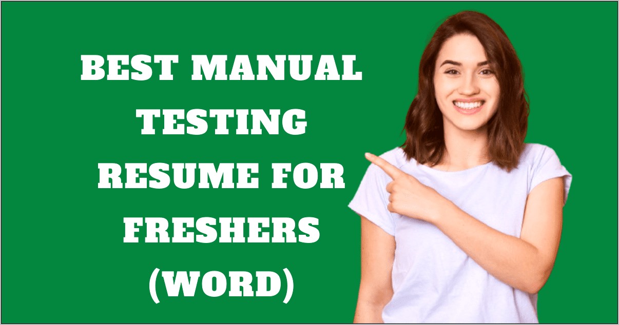 Best Resume For Testing Freshers