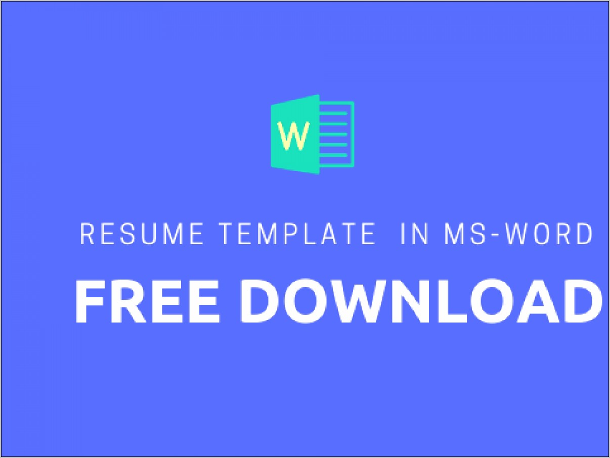 Best Resume Format Download In Ms Word