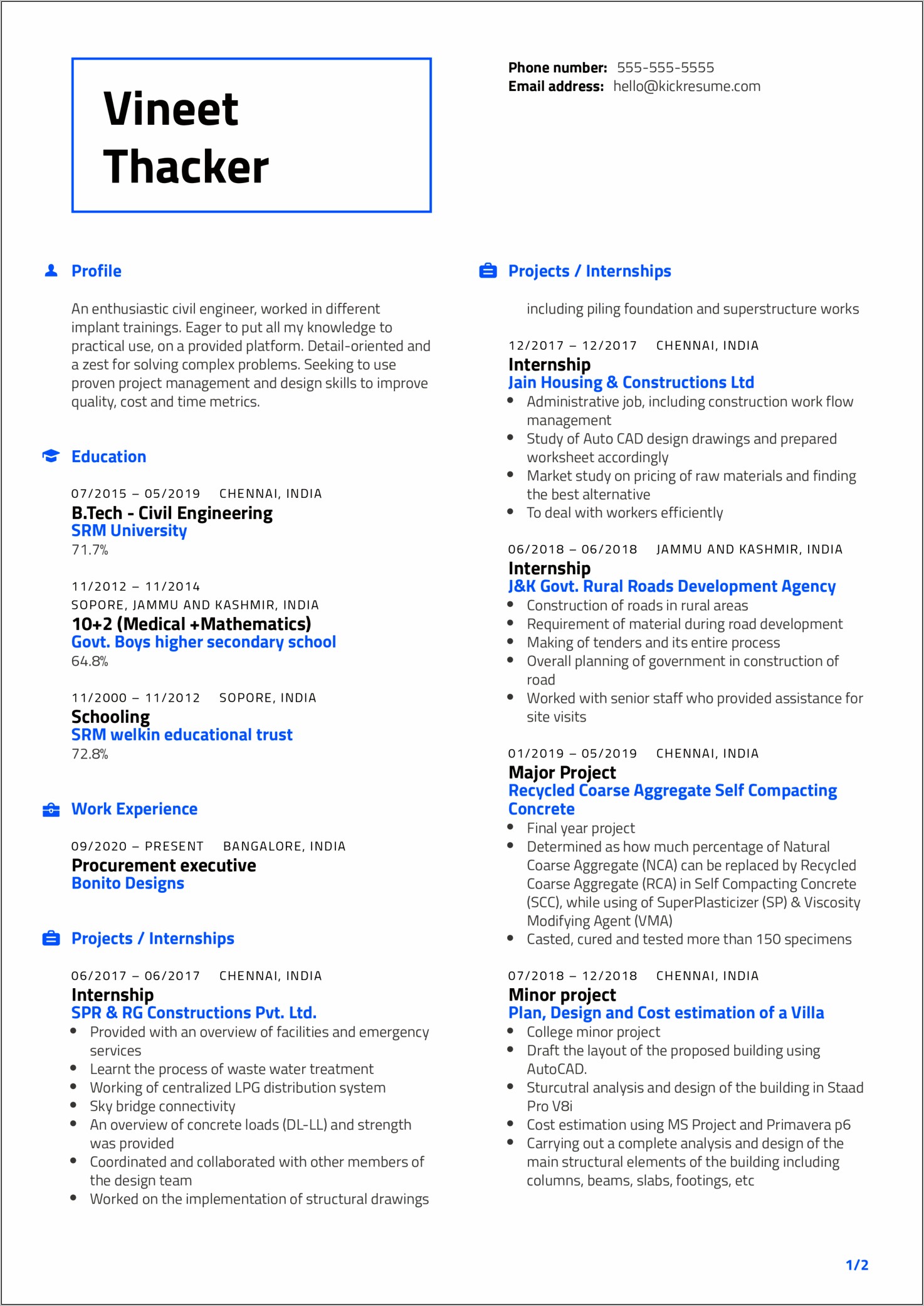 Best Resume Format For Admin Executive