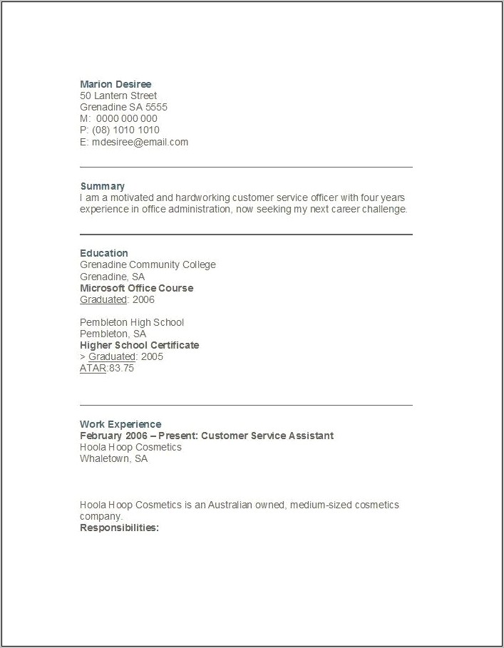 Best Resume Format For Customer Service