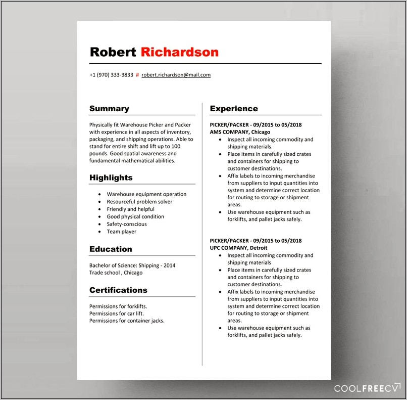 Best Resume Format For Experienced Doc