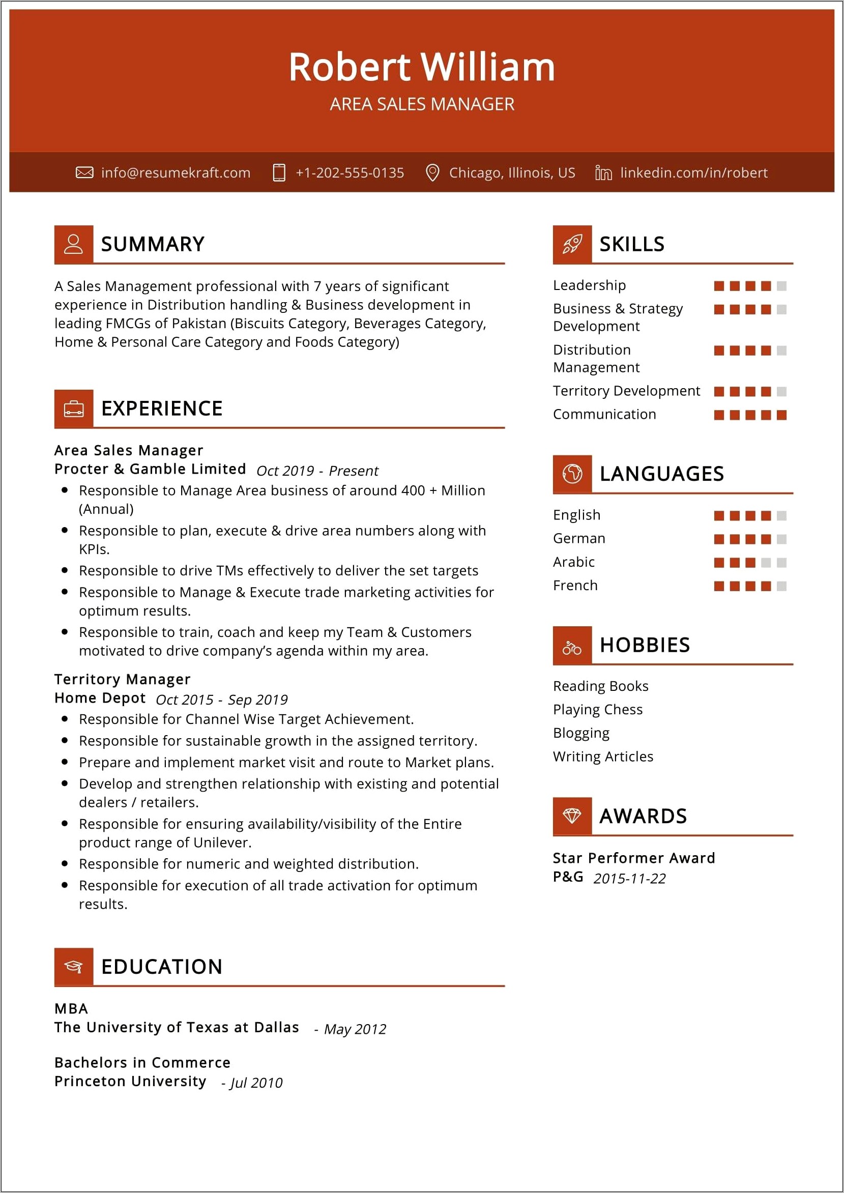 Best Resume Format For Experienced Sales Professionals