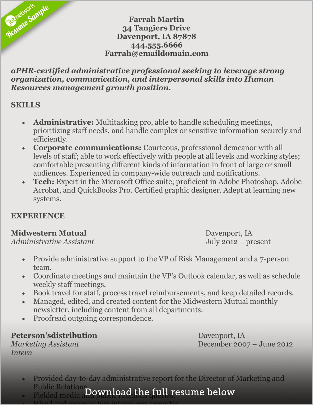 Best Resume Format For Hr Professionals
