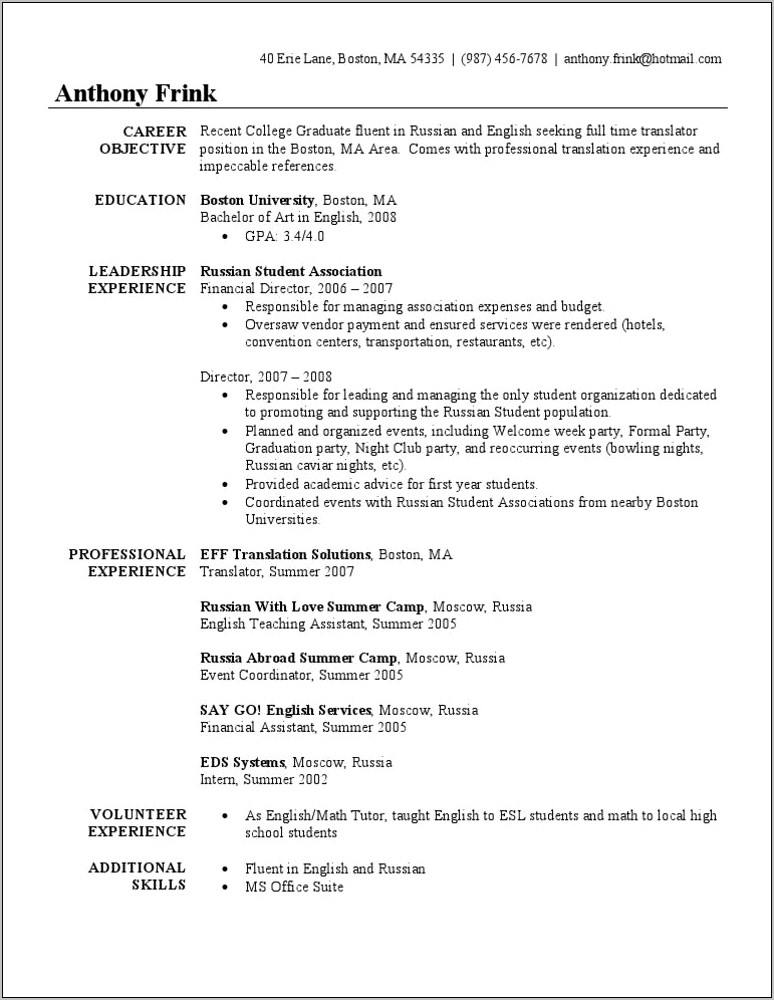 Best Resume Format For Indian Teachers