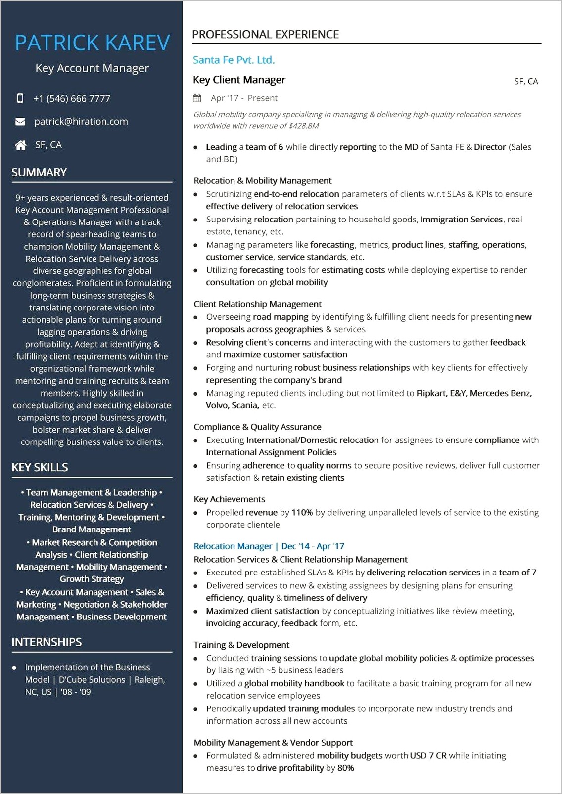 Best Resume Format For Manager Review