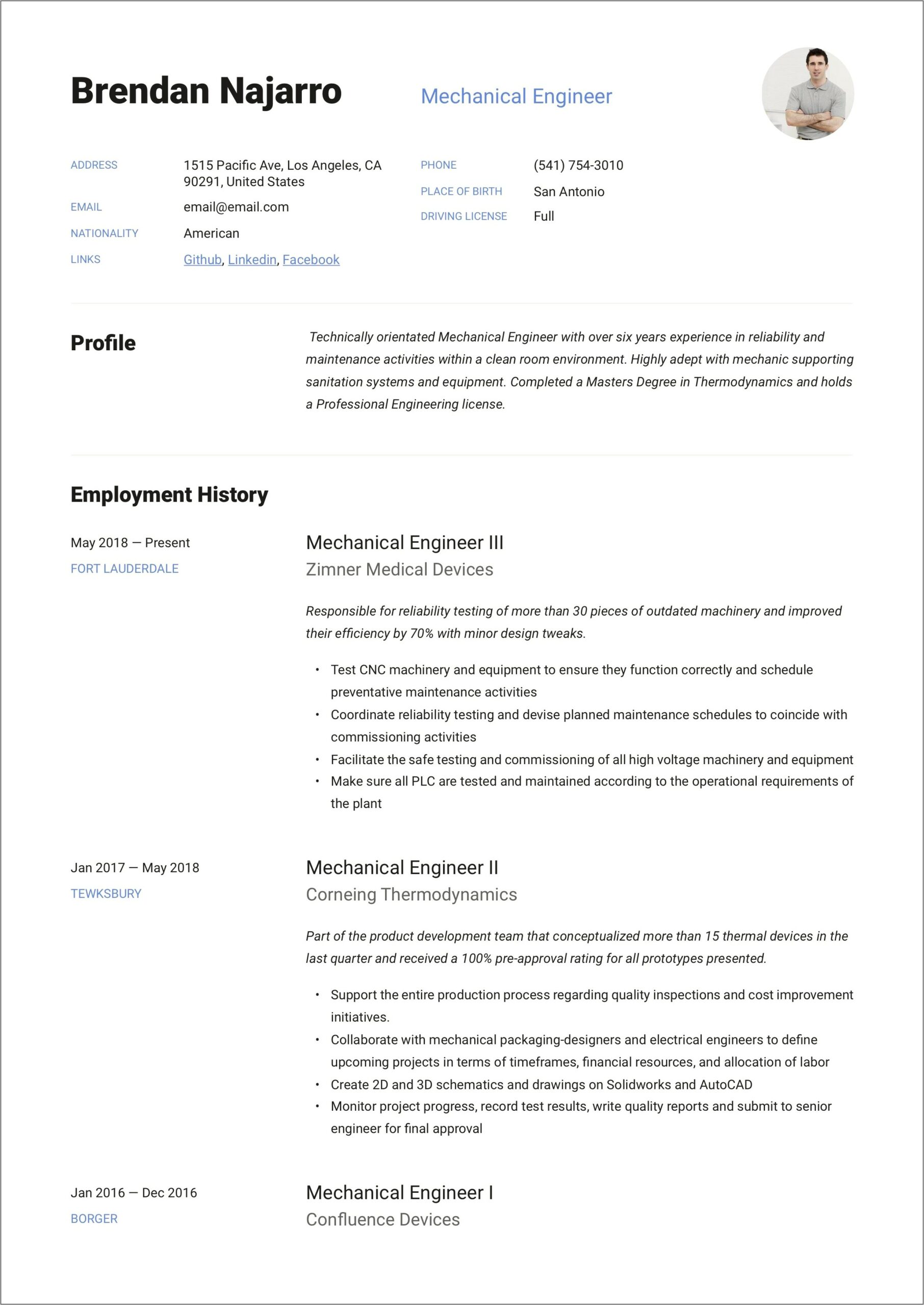 Best Resume Format For Mechanical Engineers Freshers Pdf